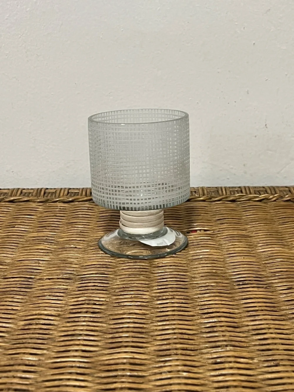Pottery Barn Marin Etched Glass Hurricane Candle Holder